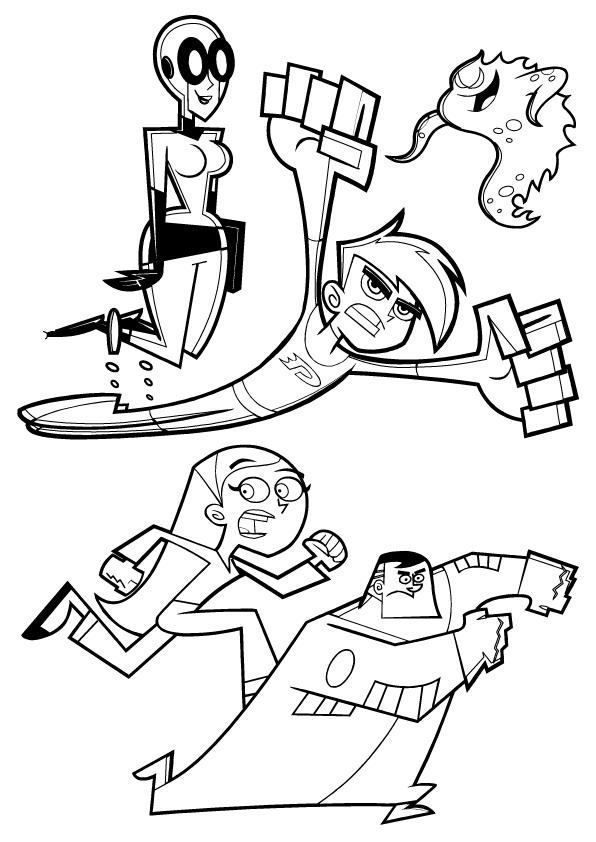 Plansa de colorat cu Danny Phantom 21 14